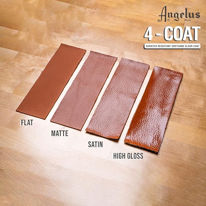 Angelus Flat 4-Coat Scratch-Resistant Leather Sealer – Durable, Flexible, Clear Coat Protection for Leather Shoes, Bags, Jackets & More - Flat Finish - 4 fl oz