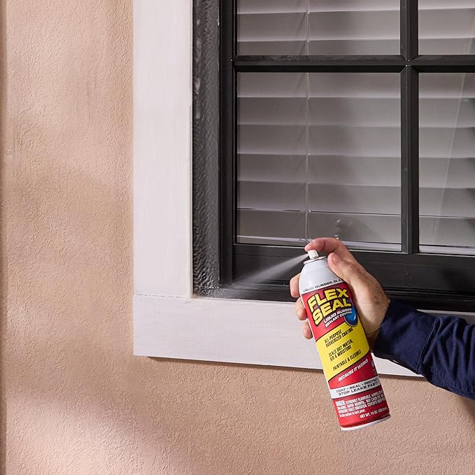 Flex Seal, 14 oz, White, Stop Leaks Instantly, Waterproof Rubber Spray On Sealant Coating, Perfect for Gutters, Wood, RV, Campers, Roof Repair, Skylights, Windows, and More