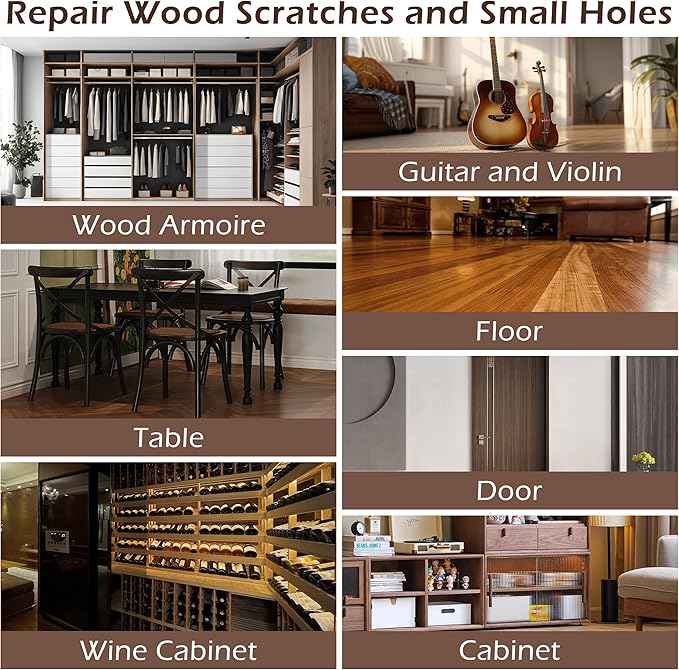 Oriflame Wood Furniture Repair Kit: 12-Color Filler and 8-Color Markers - Wood Touch Up for Scratches/Cracks/Holes/Stains in Floors/Table/Cabinets(Hardwood/Laminate) (Colorful)