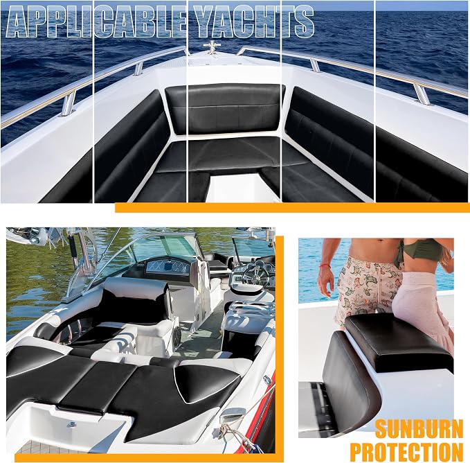 Meneng Self-Adhesive Leather Marine Vinyl: 10 Yard Roll Heavy Duty Boat Seat Vinyl - Waterproof & Scratch-Resistant for Marine Upholstery - Leather Repair Patch for Furniture Sofa Couch