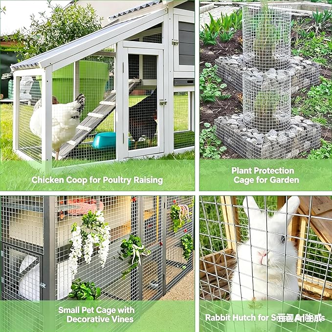 AMAGABELI GARDEN & HOME 17 Gauge Galvanized Hardware Cloth 48inch x 50ft 1 x 1 inch Welded Wire Mesh Fence Roll Chicken Wire Fencing for Tree Guard Rat Rabbit Snake Poultry Netting Cage Garden