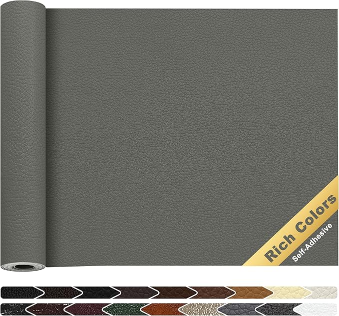 KING MOUNTAIN Leather Repair Tape, 16 x 60 Inches, Gray, Self-Adhesive, Waterproof, Eco-Friendly