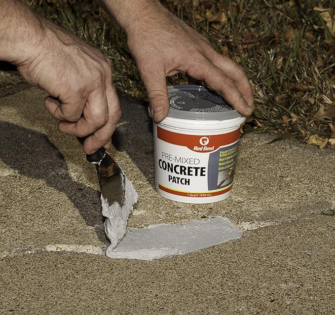 Red Devil 0644 Pre-Mixed Concrete Patch, 1 Quart, Pack of 6, Gray, 6 Pack, Made in USA