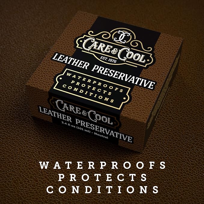 Care & Cool Ultimate Leather Conditioner and Protector (3.4 oz). Waterproofs, Restores, and Heals Your Shoes, Boots, Purses, Jackets, Couch, and Furniture. Setting the Standards Since 1976.