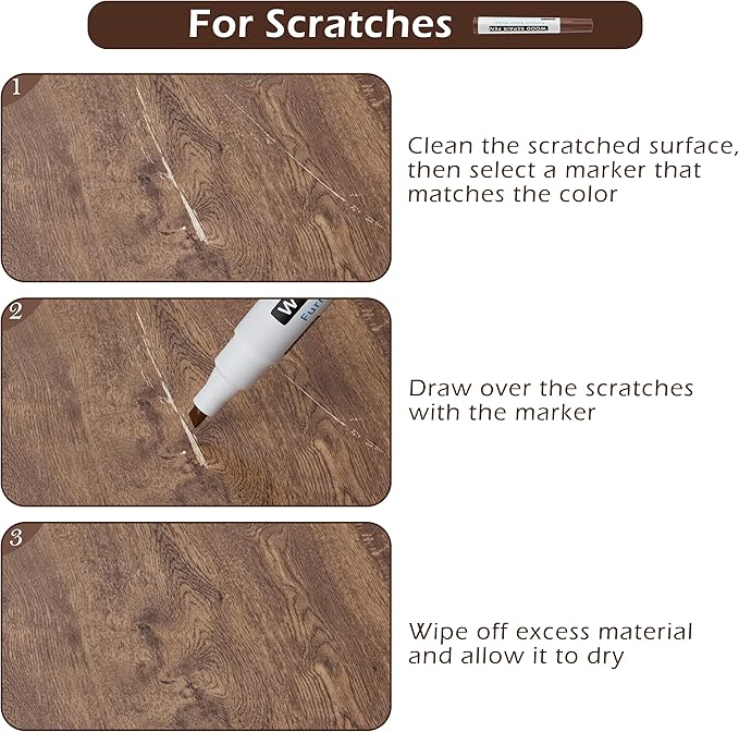 Oriflame Wood Furniture Markers Touch Up: 12-Color Wood Stain Pens Repair for Scratches/Stains in Floors/Table/Cabinets/Desks/Bedposts/Door(Hardwood/Laminate)