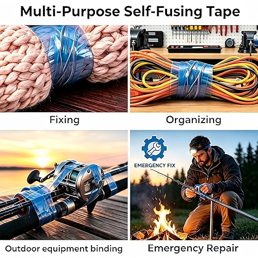 5 Pack Self-Fusing Silicone Amazing Tape (250FT Total), Heavy Duty Emergency Repair Wrap – Waterproof, Leak Proof, Non-Adhesive & No Residue – for Pipe, Hose, Electrical & Automotive, Home DIY