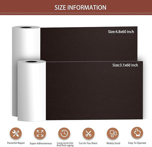 Besezx Leather Repair Patch Tape Kit, Self Adhesive Leather Repair for Furniture, Couch, Sofa, Car Seats,Office Chair,Vinyl Repair Kit.4.8inx60in