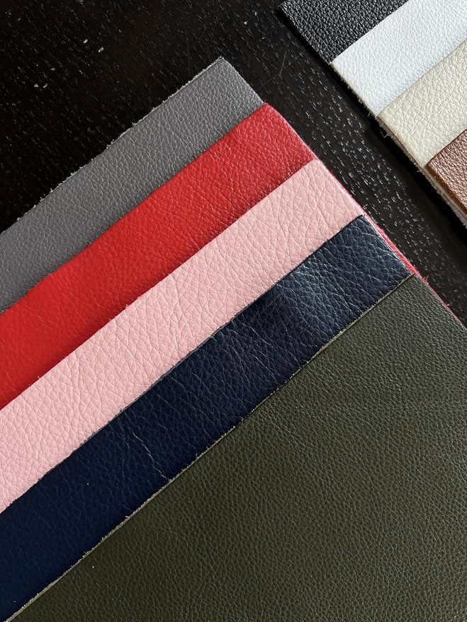 Natural Grain Cow Leathers: 12'' x 12'' Pre-Cut Leather Pieces (Navy, 5 Pieces)