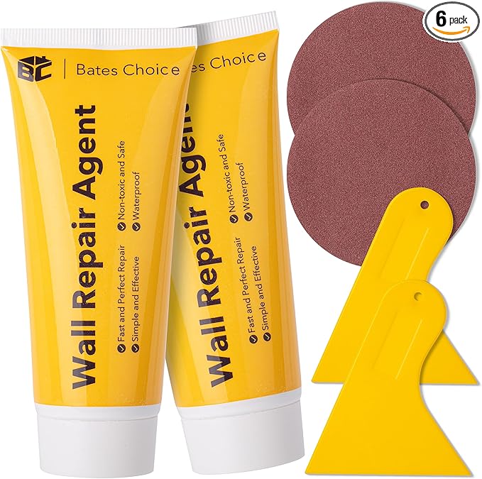 Bates- Drywall Repair Kit, 2 pcs of Wall Spackle Repair Paste(120g Each), Drywall Patch Kit, Spackle for Drywall Hole Filler, Wall Putty Hole Repair, Hole Filler Putty for Walls