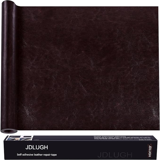 JDLUGH Sofa Leather Repair Patch Tape 15x60 Inch Large Self Adhesive Leather Sofa, Car Seat, Leather Furniture, Vinyl Repair Patch Kit (15x60 Inch, Brownish brown2.0)