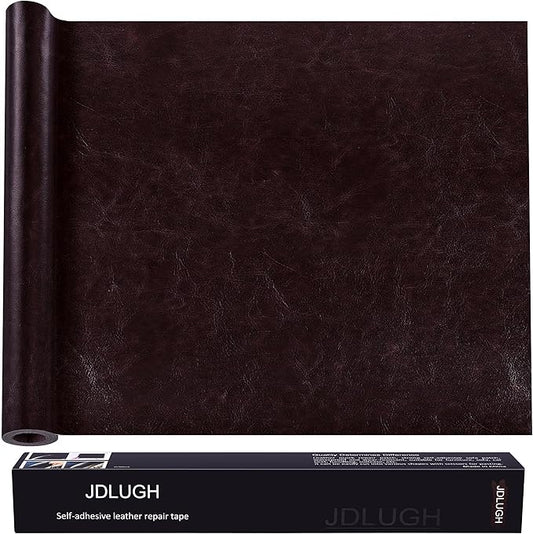 JDLUGH Sofa Leather Repair Patch Tape 15x60 Inch Large Self Adhesive Leather Sofa, Car Seat, Leather Furniture, Vinyl Repair Patch Kit (15x60 Inch, Brownish brown2.0)