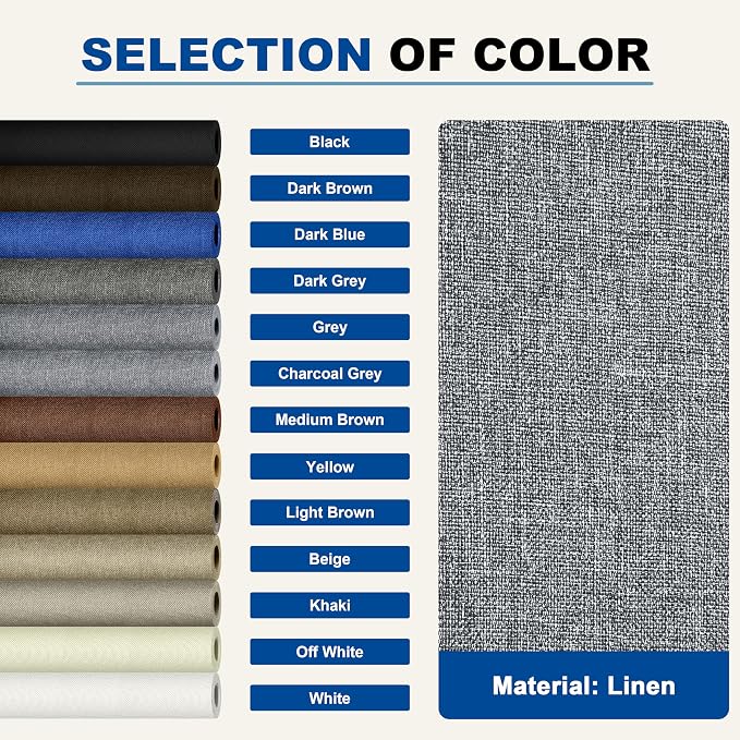 KING MOUNTAIN Linen Repair Patches, Self-Adhesive Fabric Patches, 4 X 63 inch Extra Size, Multi Color, Can be Used for Sofa Repair (Charcoal Grey1.0)