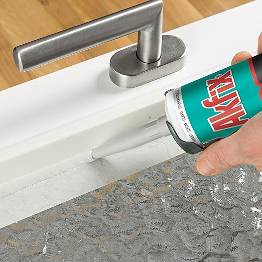 Akfix 100E RTV Black Silicone Caulk (24x10.1 fl.oz.) - 100% Waterproof Silicone Sealant for Kitchen and Bathroom, Shower, Toilet, Sink, Window and Door, UV Resistant, Flexible | Black, 24 Pack