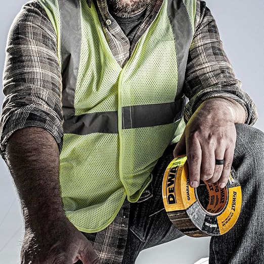 DEWALT Ultra Tough Duct Tape, 1.88 in x 30 yd, Heavy Duty, Ultra Strong, Aggressive Adhesive, All-Weather, 12 Rolls, Black