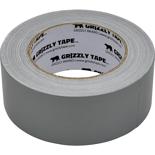 Grizzly Power Silver Duct Tape Heavy Duty (2 Pack) | Versatile Packing Tape 1.88 Inch x 30 Yards | Waterproof Tape Roll for Home Improvement, Office Use, Wrapping, Sealing, Crafting & General Repairs