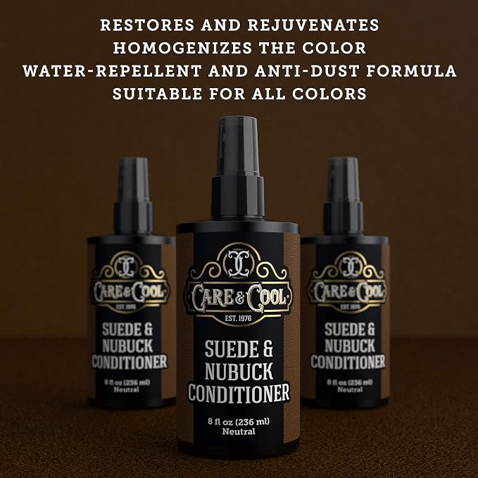 Care & Cool Suede and Nubuck Conditioner - Your Best Choice for Waterproofing and Protecting The Delicate Structure Against The Elements and Abrasive Impurities (16 Fl Oz)