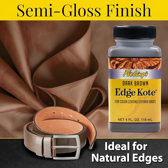 Fiebing’s Edge Kote, 4 Oz. - Color Coats Leather Edges - Dark Brown