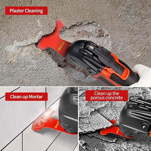 Litorange 4 Pcs Diamond Oscillating Blades, Swing Diamond Multitool Saw Blades for Grout Removal, Flush Cut, Cleaning Mortar