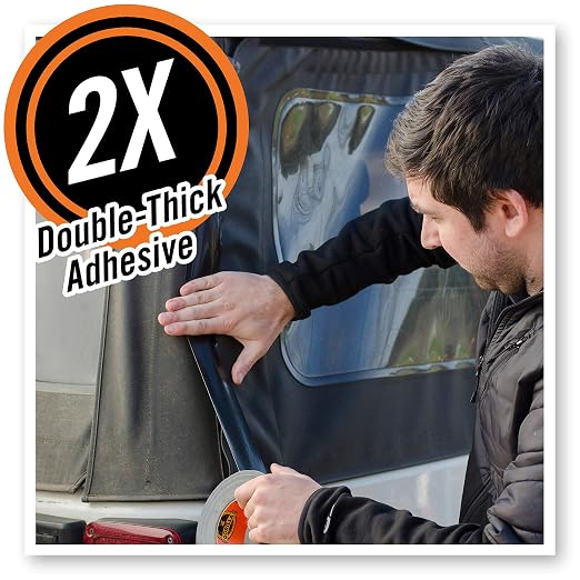 Gorilla Black Duct Tape, 1.88" x 12 yd, Black, (Bulk Pack of 24)