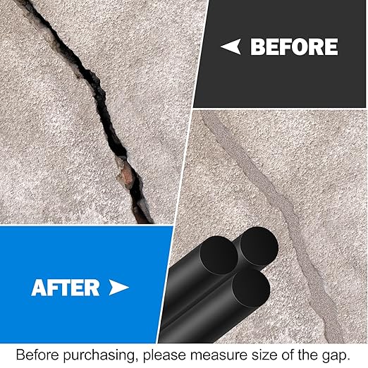 MYFAMIREA 20FT Backer Rod 3/8 Inch EPDM Rubber Caulk Saver Weather Strip Seal Concrete Expansion Joint Filler for Gaps and Joints, Black
