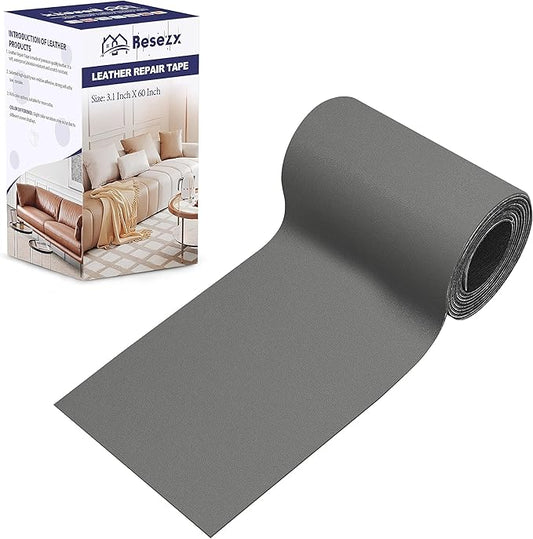 Leather Repair Patch Tape Kit, Self Adhesive Leather Repair for Furniture, Couch, Sofa, Car Seats,Office Chair,Vinyl Repair Kit.3.1inx60in
