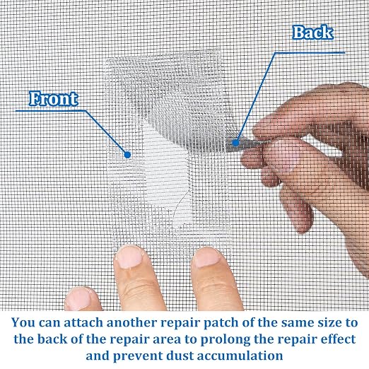Window Screen Repair Tape 2 in x 20 FT Fiberglass Strong Adhesive Screen Patch, Waterproof Mesh Repair Kit for Window & Door Screen Holes Tears - Gray