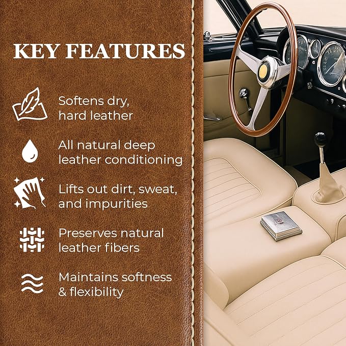 Leatherique Leather Care & Preservation Set - 8 oz | Leatherique Rejuvenator Oil & Prestine Clean 2-Step System | Softens, Conditions & Preserves Leather | Perfect for Cars, Furniture, Saddles & More