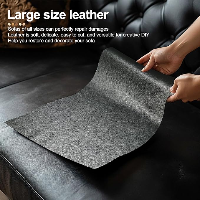 TIANLDD Leather Repair Tape,3.5 x 80 Inches Self Adhesive Leather Repair Patch，Leather Repair Kit for Furniture，Couches,Car Seats,Cabinets,Handbags(Dark Green-Litchi Grain)