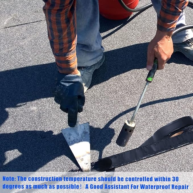 Fabbay 2 Rolls 4 Inch Asphalt Crack Filler Tape Asphalt Tape for Driveway Repair Joint and Crack Sealer for Tarmac Parking Lot Roof Cement Road, 50 Feet Each Roll