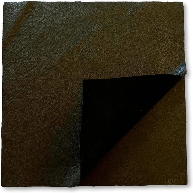 Natural Grain Cow Leathers: 12'' x 12'' Pre-Cut Leather Pieces (Chocolate Brown, 3 Pieces)
