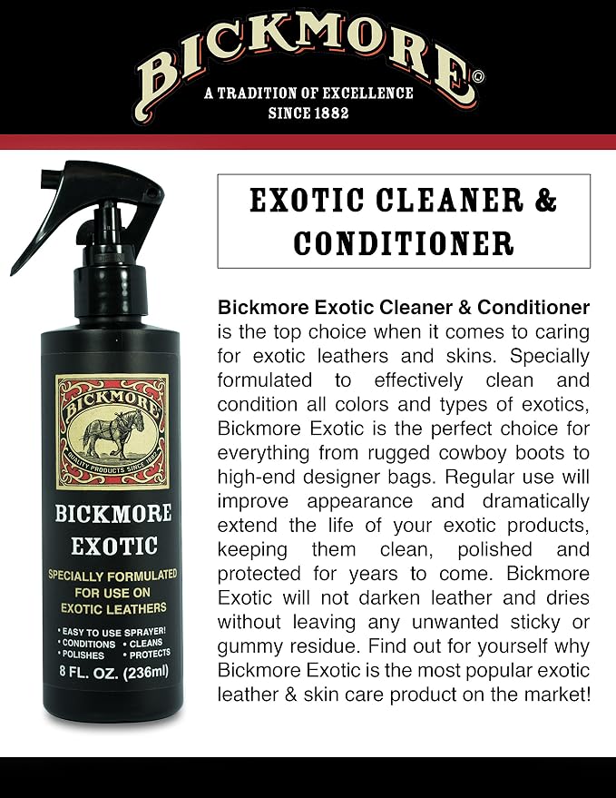 Bickmore Exotic Leather Cleaner & Conditioner for Exotic Skins and Leathers (8 Fl Oz (Pack of 2))