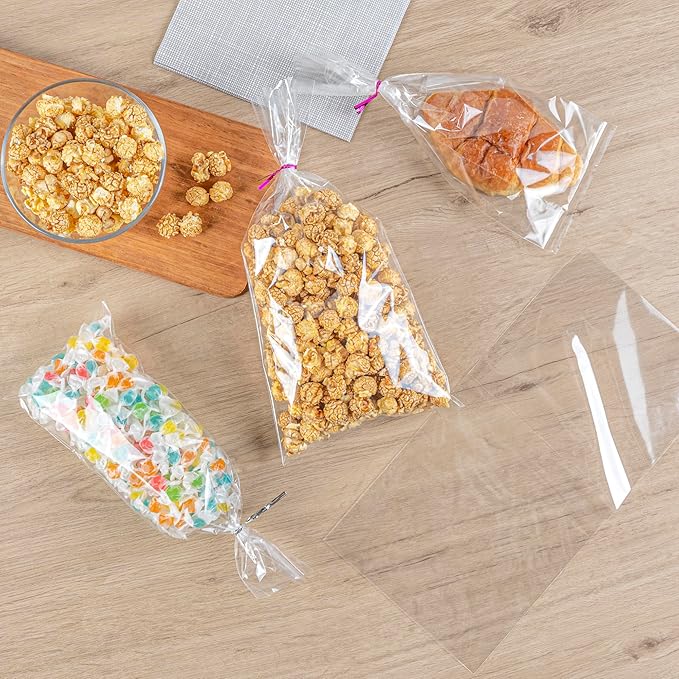 Restaurantware 14 Inch x 7 Inch Heat Seal Bags 100 High Clarity Resealable Pouches - No Flap Recyclable Clear Plastic Resealable Bags Heat Sealable For Snacks Or Meals