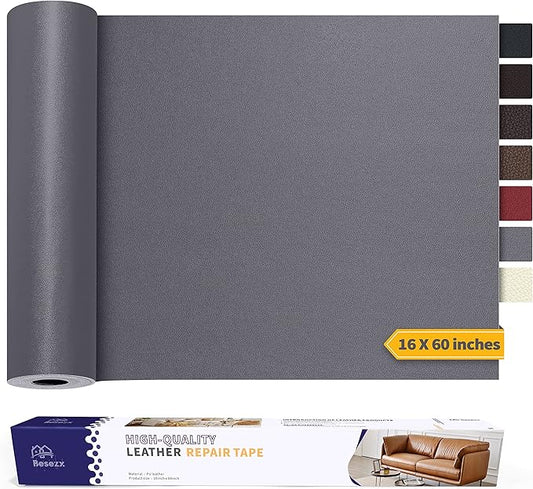 Leather Repair Patch Tape Kit, Self Adhesive Leather Repair for Furniture, Couch, Sofa, Car Seats,Office Chair,Vinyl Repair Kit.60inx16in