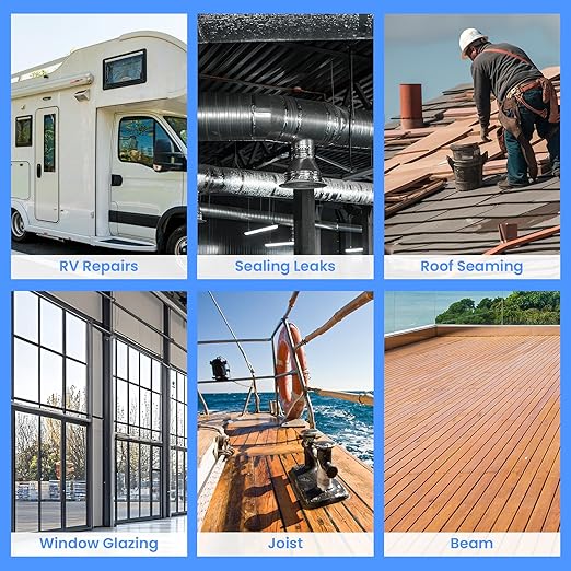 TAPEBEAR Joist Tape for Decking 8inch x16feet, Joist Tape Butyl Sealant Tape Waterproof Weather Resistant Flashing Tape Anti-Corrosion for RV Roof, Wood Decks Beams Rim, 6Rolls