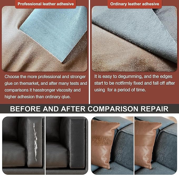 Self Adhesive Leather Repair Kit for Furniture, 3x60 inches Black Leather Tape for Car Upholstery Seat Repair, Upgraded Self-Adhesive Fabric Leather Repair Patch for Motorcycle