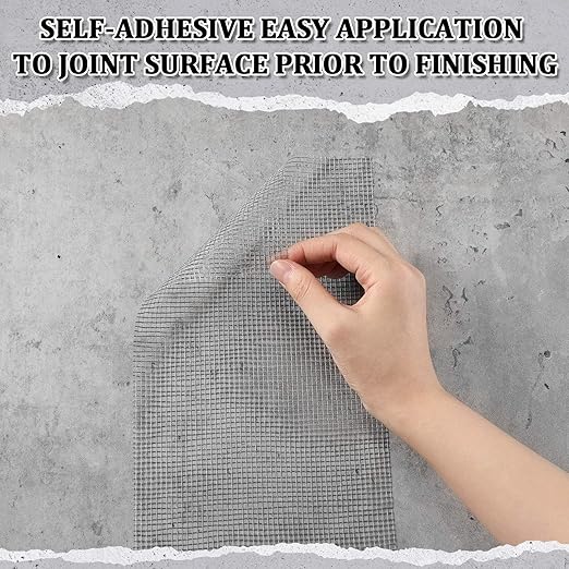 150 ft x 6 Inch Cement Board Joint Tape Self Adhesive Durable Gray Fiberglass Mesh Drywall Mesh Repair Tape for Cement Board Joints Repairing, Sealing and Strengthening