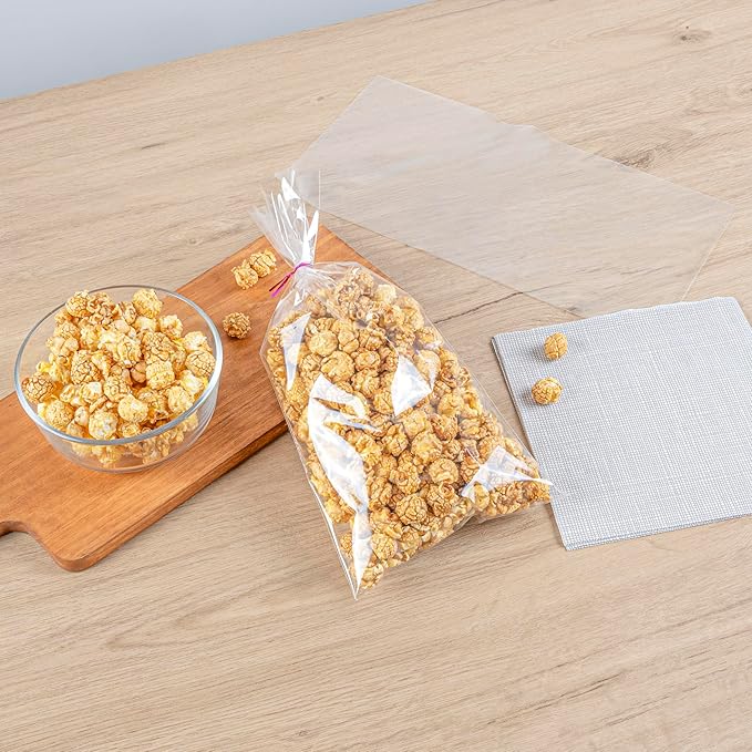 Restaurantware 14 Inch x 7 Inch Heat Seal Bags 100 High Clarity Resealable Pouches - No Flap Recyclable Clear Plastic Resealable Bags Heat Sealable For Snacks Or Meals