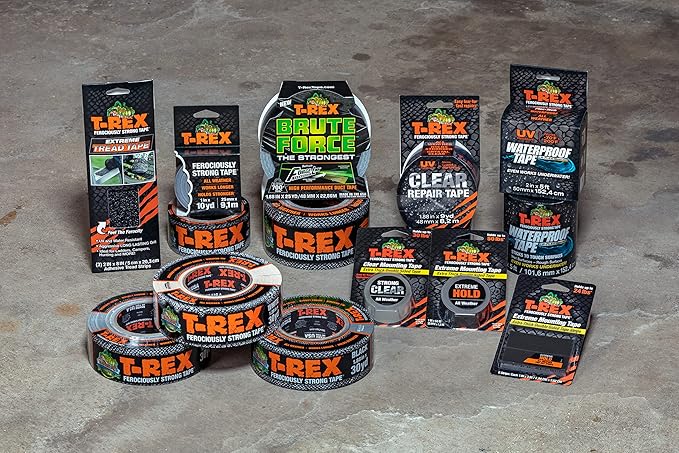 T-Rex Tape Heavy Duty Duct Tape with UV Resistant & Waterproof Backing for Ferociously Strong Repairs, 1.88" x 30 yd, Gunmetal Gray, 6 Rolls