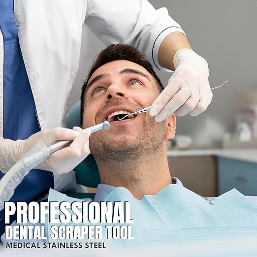 Professional Dental Tools |Tartar Scraper for Dentist, Personal Use and Pets | Plaque Remover for Teeth, Premium Oral Care Double Ended Hollow Scaler | U5/33 Japanese Stainless Steel