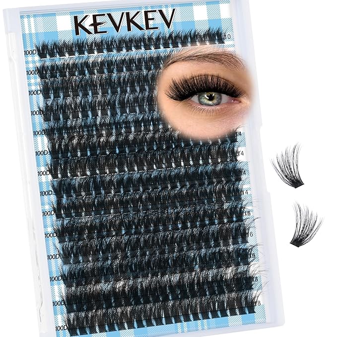 Lash Clusters 3D Volume Eyelash Clusters 10-18mm 100D Thick Individual Lashes280pcs D Curly Cluster Eyelash Extensions Soft DIY Lash Extension At Home(0.05D,100D)