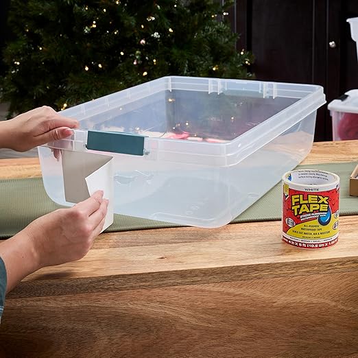 Flex Tape, Original Thick Flexible Rubberized Waterproof Tape - Seal and Patch Leaks, Works Underwater, Indoor Outdoor - Home RV Roof Plumbing and Pool Repairs, White, 4 in x 5 ft, Pack of 1