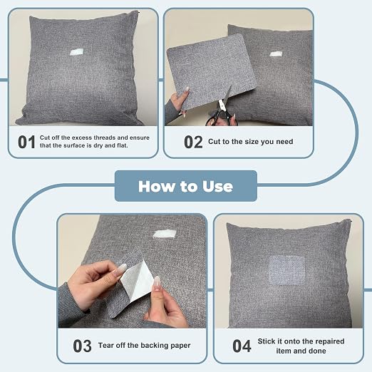 BESEZX Linen Fabric Repair Patch，3 PCS 9 * 11 Inch Self-Adhesive Couch Fabric Patch for Furniture, Sofa, Chair, Upholstery. (Fine,Khaki)