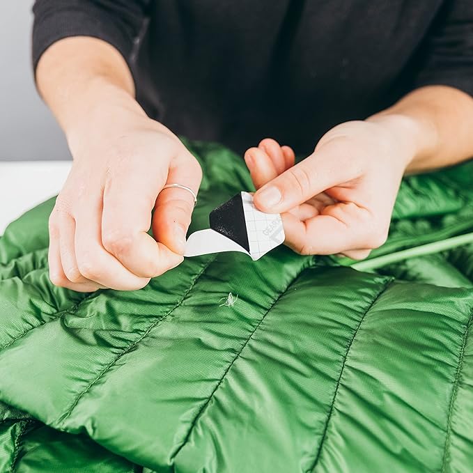 GEAR AID Tenacious Tape Hex – 2.5” & 1.5” Repair Patches (4 Patches: Two 2.5” & Two 1.5”, Coyote) – Peel-and-Stick Outdoor Nylon Fabric to Fix Holes and Burns in Down Jackets, Rain Gear and Tents
