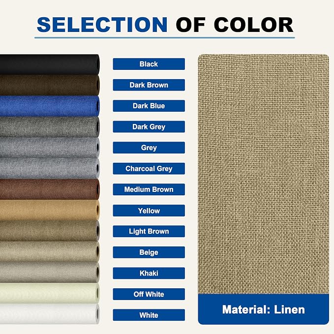 KING MOUNTAIN Linen Repair Patches, Self-Adhesive Fabric Patches, 4 X 63 inch Extra Size, Multi Color, Can be Used for Sofa Repair (Flaxen)