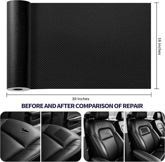 Besezx Leather Repair Patch Tape Kit, Breathable Self Adhesive Leather Repair for Furniture, Couch, Sofa, Car Seats,Office Chair,Vinyl Repair Kit.30inx16in
