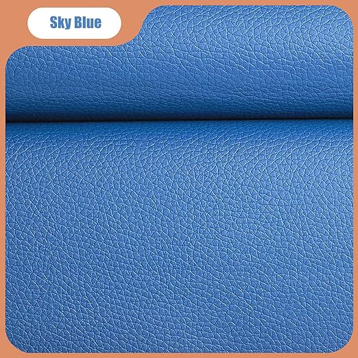 6 Pcs Leather Repair Patch, 8 in x 12 in Self Adhesive Leather Repair Tape with Wear-Resisting, Waterproof, PU Leather Repair Tape for Furniture, Couches, Car Seats, Chair (Sky Blue)