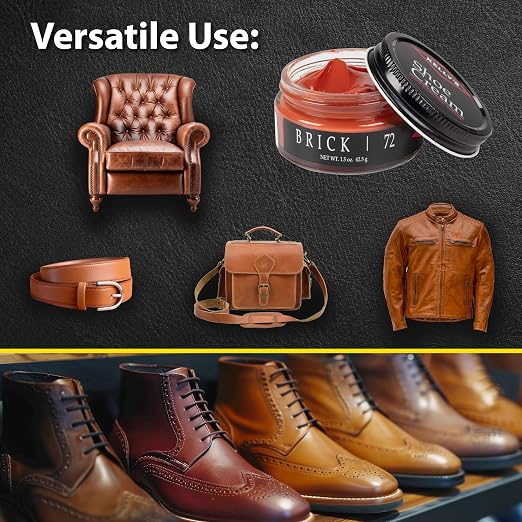Kelly's Brick Shoe Polish 1.5 oz - Professional Leather Shoe Cream