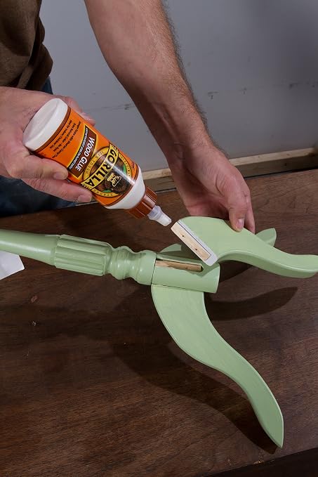 Gorilla Wood Glue, 8 oz., Water Resistant PVA Wood Glue for Indoor & Outdoor Projects, Fast Clamp, Natural Color, Paintable & Sandable (Pack of 12)