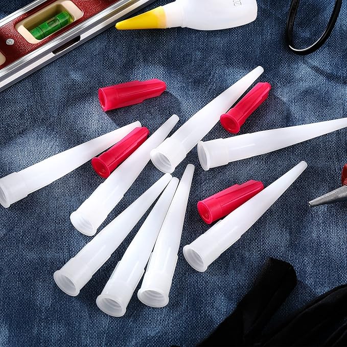 40 Pieces Caulk Extension Nozzle Plastic Nozzles Caulk Gun Replacement Saving Cover Applicator Replacement Extension Tool Supplies Applied in The Construction