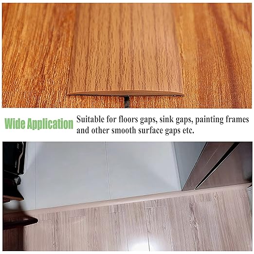 Maxiroc Floor Transition Strip Self-Adhesive Cover Threshold Repair Floor Gap Vinyl Flooring Transitions Laminate Floor Flat Divider Strip Minimalism Oak Wood Grain Design 6.6FT (5cm, Gray)